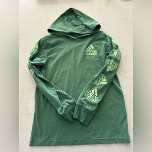 Adidas Green Kids Hoodie with Logo